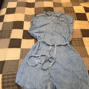 Denim button dress